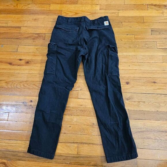 Carhartt Pants Mens 34x32 Black Relaxed Fit Ripstop Cargo Work Pant - Picture 5 of 7
